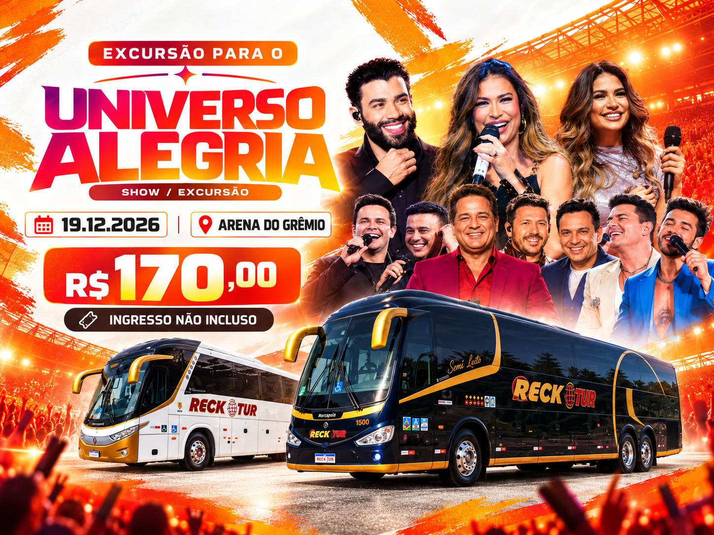 Excursão para o Universo Alegria 2026 em Porto Alegre